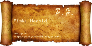 Pisky Herold névjegykártya